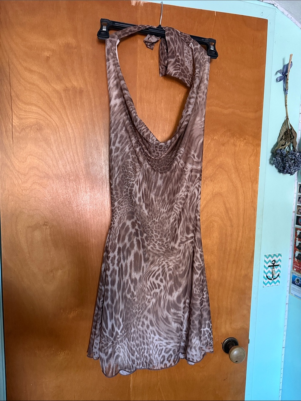 See You Monday Brown Animal Print Mini Dress